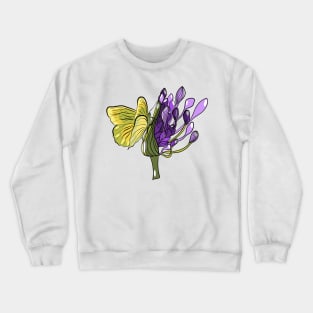 Butterfly and agapanthus Crewneck Sweatshirt